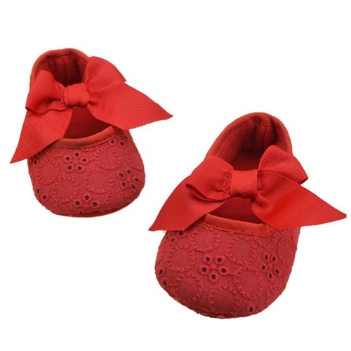 Infant Girls boy shoes Cotton Ribbon Bowknot Soft