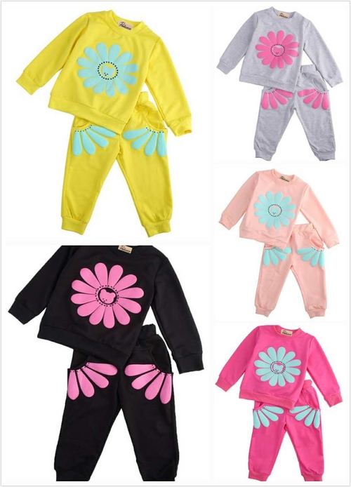  Sun Flower Cute 2Pcs Infant Baby Girls Kids