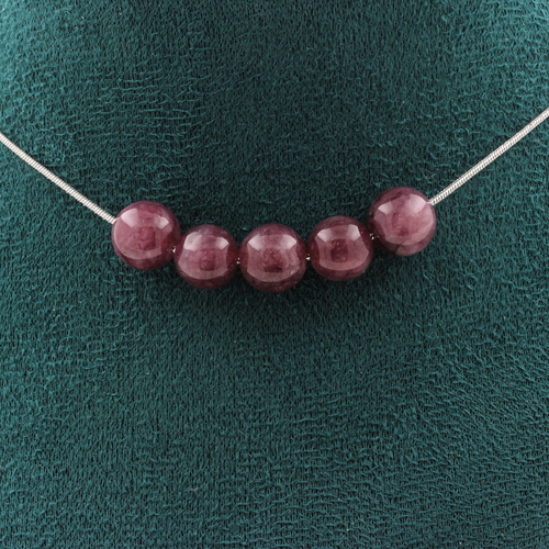 Lepidolite 8 mm 5 beads necklace.