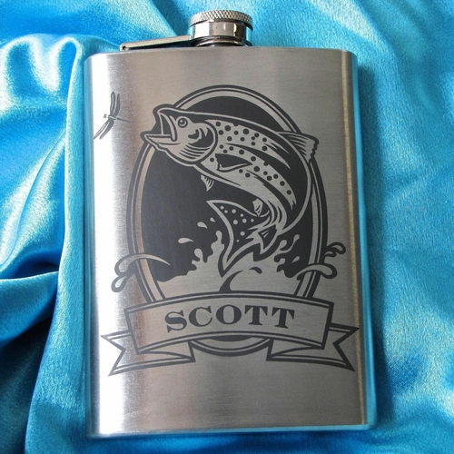 Personalized Fish Flask Birthday Present Gift Idea for Boyfriend