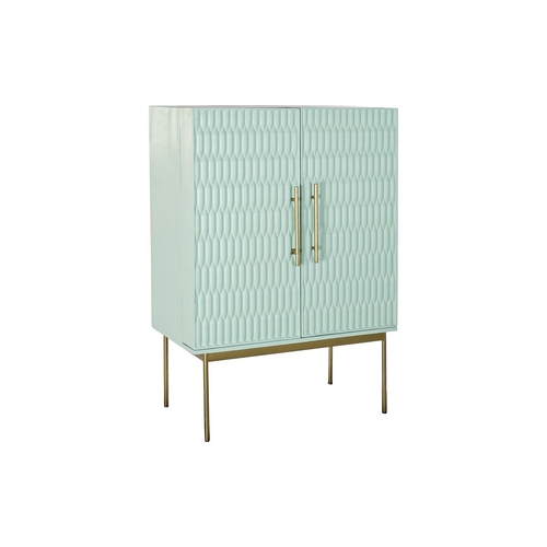 Sideboard DKD Home Decor Bottle rack Metal Wood Turquoise (90 x 48 x