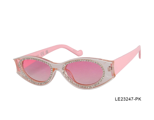 Cateye Pink with Rhinestone Woman Sunglasses - LE23247