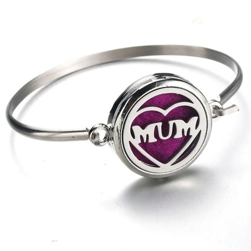 Mom Aromatherapy Diffuser Locket Bracelet 316L