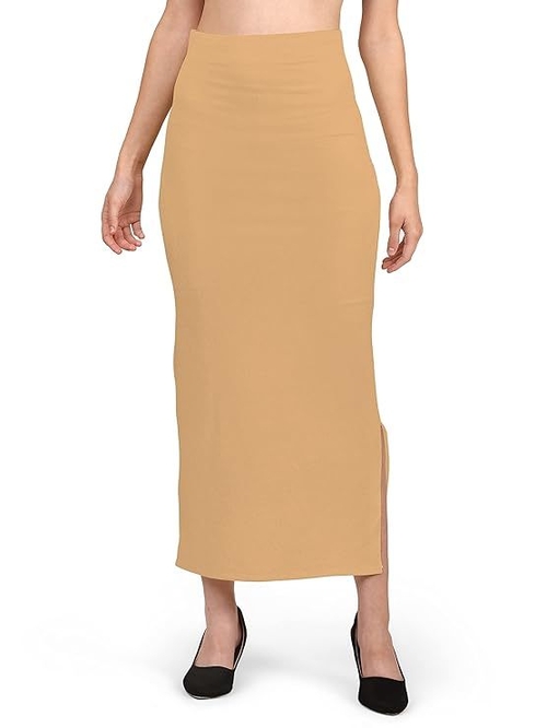 Women Lycra Saree Shapewear Petticoat Color GOLD Size XL