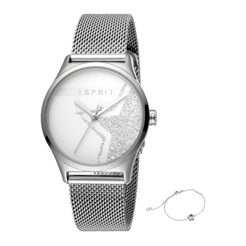 Esprit ES1L034M0275 Sparkle Star Silver Mesh Ladies Watch