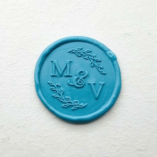 Custom Rosemary Leaves Initials Sealing Wax Stamp - Personalized