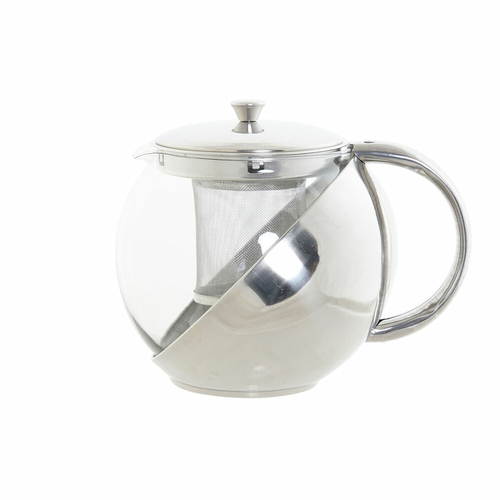 Teapot DKD Home Decor Silver Stainless steel Crystal Plastic 18 x 13 x
