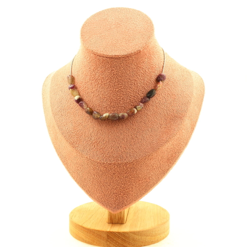 Rubellite Tourmaline from Brazil 15 beads necklace.