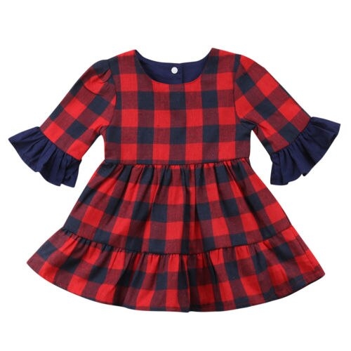 Plaids Girl Baby Kid Pageant Princess Party Dress