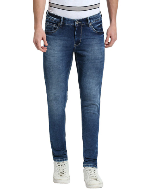 Men's Solid Mid Rise Slim Fit Jean(size36)(ColorBlue)