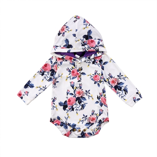 New Winter Hoodie Hat Floral Newborn Infant