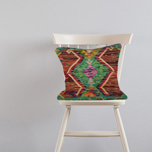 Kilim Handwoven Forest Green Cushion Cover