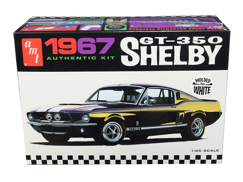 Skill 2 Model Kit 1967 Ford Mustang Shelby GT350 White 1/25 Scale