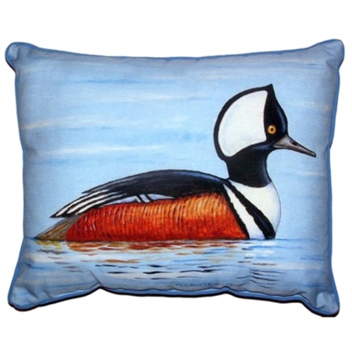Betsy Drake HJ459 Hooded Merganser Large Indoor & Outdoor Pillow - 16 
