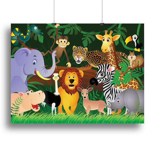 Frendly Animals in the jungle Canvas Print or Poster