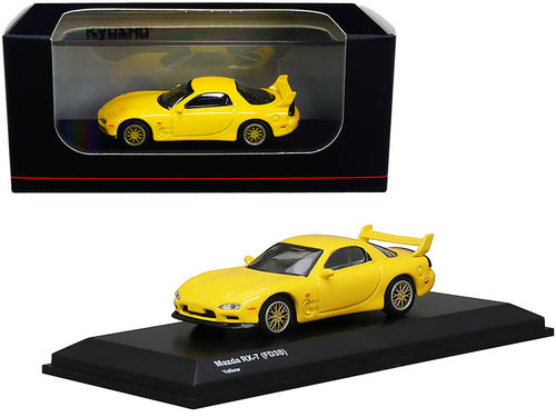 Mazda RX-7 (FD3S) RHD (Right Hand Drive) Yellow with Gold Wheels 1/64