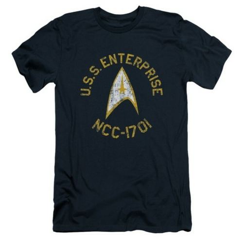 Trevco Star Trek-Collegiate - Short Sleeve Adult 30-1 Tee - Navy- 2X