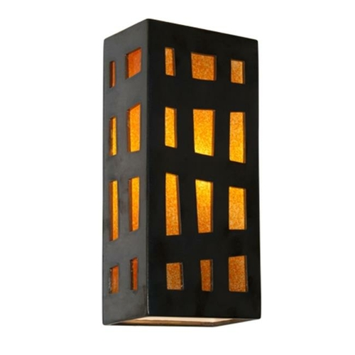 A19 RE110-GM-TG reFusion Grid Wall Sconce Gunmetal and Tangelo