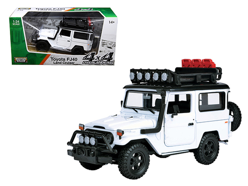 Toyota FJ40 Land Cruiser White \4x4 Overlanders\" Series 1/24 Diecast