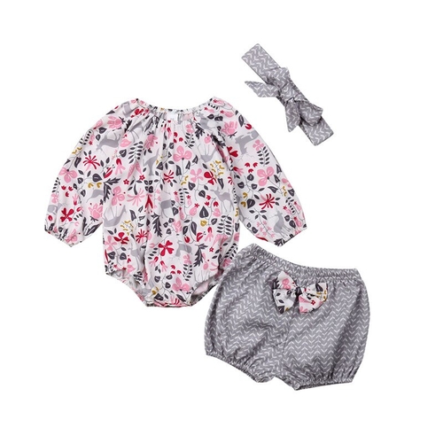 0-18M Cute Newborn Baby Girl Sets Clothes 3Pcs