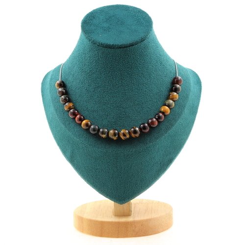 Tiger Eye Mix colors 8 mm 20 beads necklace