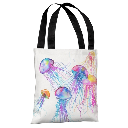 Main One Bella Casa 72696TT18P 18 in. Jellyfish Polyester Tote Bag by Ana V image