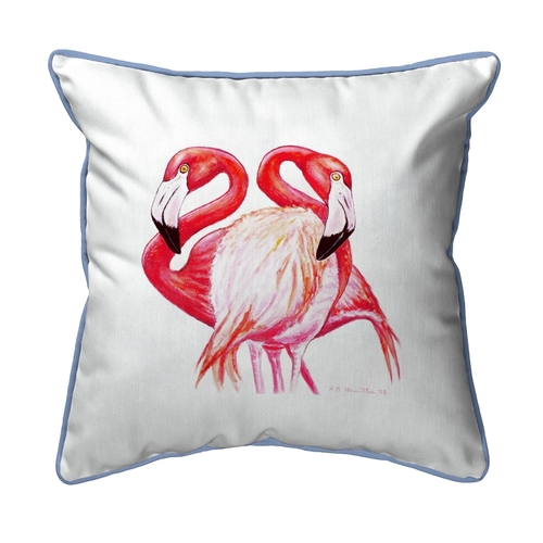 Betsy Drake SN384 12 x 12 in. Two Flamingos Small Indoor & Outdoor Pil