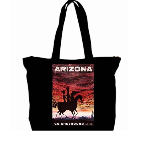 1935 Visit Arizona Art Travel Poster tote Bag w/Zipper