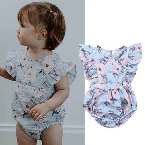 Newborn Infant Kids Baby Girl Floral Summer Romper