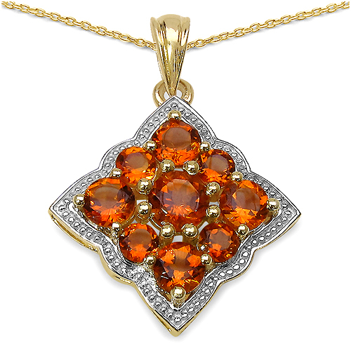 14K Yellow Gold Plated 3.90 Carat Genuine Citrine .925 Sterling Silver