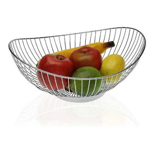 Fruit Bowl Versa Oval Steel Chromed 26,5 x 13,5 x 35,5 cm
