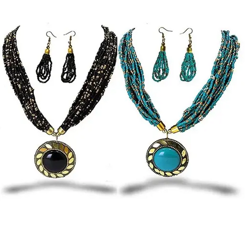 WOMEN STYLISH NECKLACE SET COMBO PACK OF 2 (Size-FREE SIZE )
