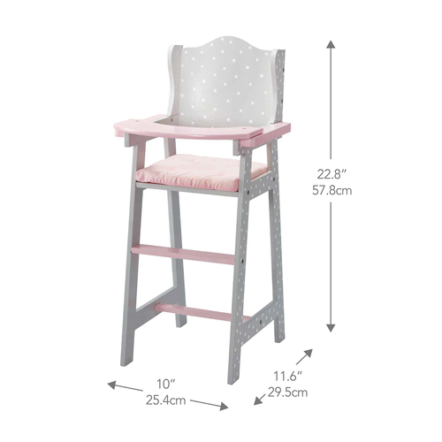 Olivia's Little World Grey Baby Doll High Chair