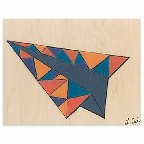 Not Before Tea UHAK BA Triangles 14 x 11 in. Blue Airplane Triangles W