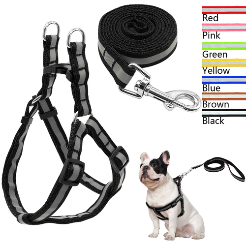No Pull Reflective Nylon Dog Harness and Leash Set