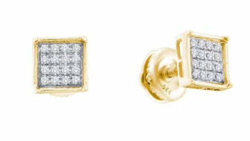 0.10Ctw Diamond Micro Pave Earrings - 14KYG