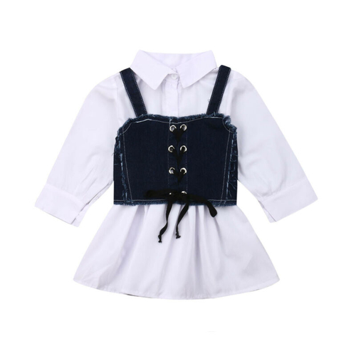 Fashion Children Baby Girl White Shirts Dress