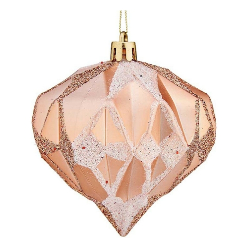 Christmas Baubles Diamond Ø 8 cm 6 Units Copper Plastic