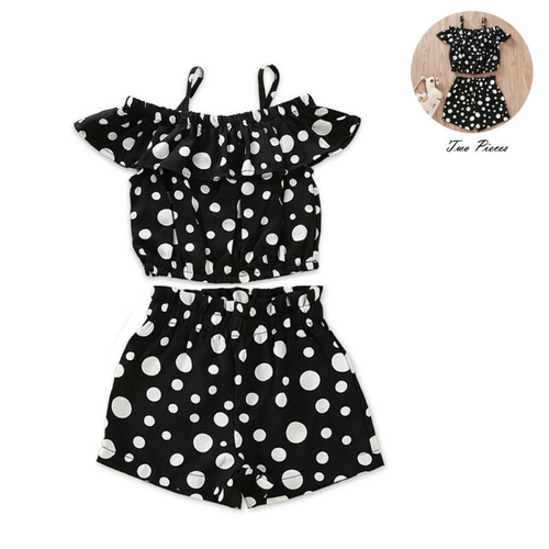 1 7T Toddler Baby Kids Girl Polka Dots Clothes Set