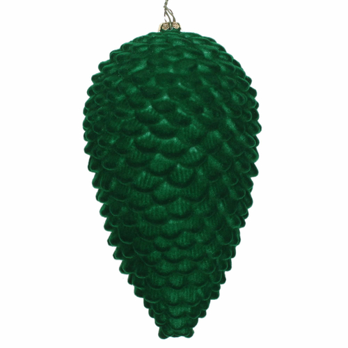 Vickerman MT195764D 7 in. Moss Green Flocked Pinecone Ornament - 2 per