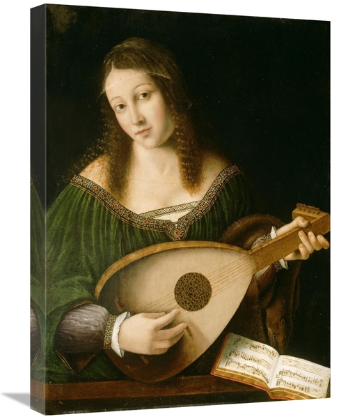 Global Gallery GCS-455049-1824-142 18 x 24 in. Lady Playing a Lute Art