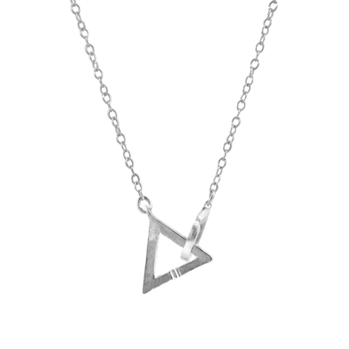 Geometric Triangle Link Paradise Silver Necklace