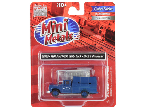 1960 Ford F-250 Utility Truck \Electric Contractor\" Dark Blue 1/87