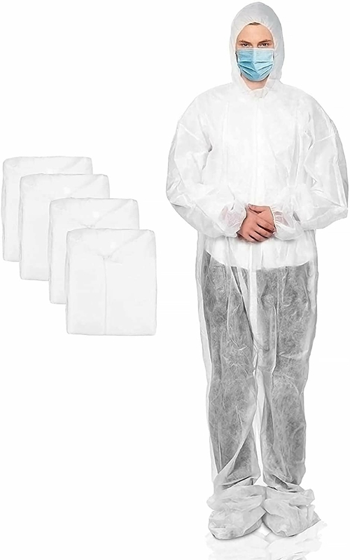 Hazmat Suits Disposable Coveralls Large. Pack of 50 White Disposable