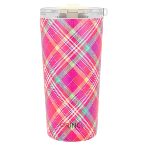 DRINCO® Seattle 20oz Insulated Tumbler Leakproof w/straw-Madras Plaid
