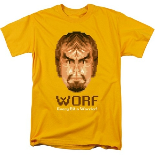 Trevco Star Trek-Bit Warrior - Short Sleeve Adult 18-1 Tee - Gold- Ext