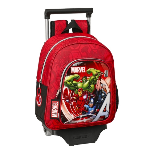 School Rucksack with Wheels The Avengers Infinity Red Black (27 x 33 x