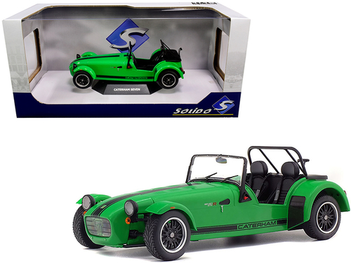 Caterham Seven 275R Green Metallic with Black Stripes 1/18 Diecast
