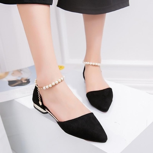 Fashion Women Flats Beaded Sandals Ankle