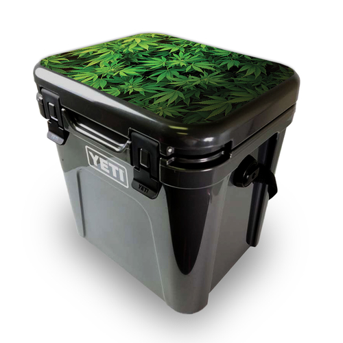 MightySkins YEROA24LID-Weed Skin for Yeti Roadie 24 Hard Cooler Lid - 
